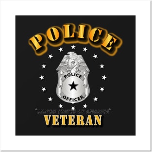 Police Veteran - Badge Posters and Art